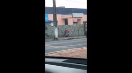 Man hits woman on the street and gets instant karma!!
