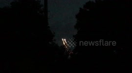 Aeroplane with fireworks on the wings