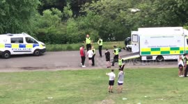 Police at Kelvingrove Park this evening after reports of a disturbance.