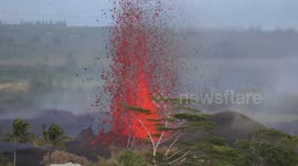 Lava thrown metres into air as fissure erupts in Hawaii