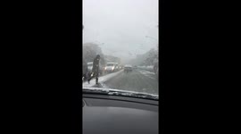 The best city in Albania snowing