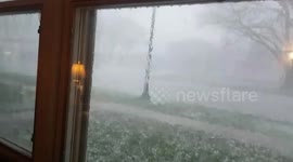 Golf-ball-sized hail pummels town in Iowa