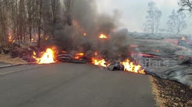 Propane explosion heard as lava advances up Luana St.