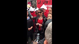 Pro-choice activists take abortion pills in Belfast in protest outside court