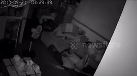 group of friends sleeping,while rat around them.