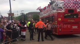 Rotherham United Football Club bringing the trophy home