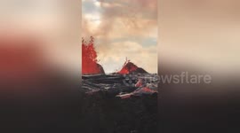 Video shows lava fountains and mudflows as Hawaii's Kilauea volcano erupts