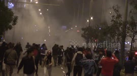 Clashes in demonstration against corruption in Peru.