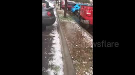 Granizada en Chihuahua, mas grandes que pelotas de golf.