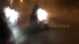 The Flash Flood after heavy rain lasted many hours