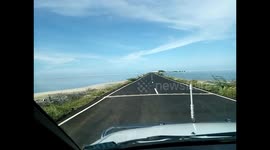Rameshwarm, road between Ocean