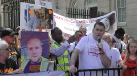 Protesters gather outside Downing Street in Anti-knife demonstration