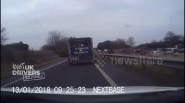 Footage shows horse-and-trap racing chaos on the A189 in Northumberland, Drivers behind the horse-drawn carriages can be seen swerving wildly and it was all caught on dashcam