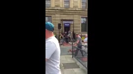 Tommy Robinson protest Leeds Centre
