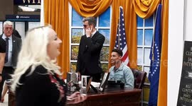 'Oval Office' appears at London's Waterloo Station