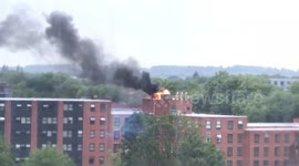 Moment of blast in Derby caught on camera