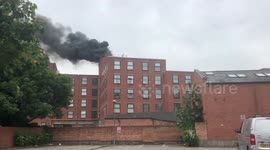 Smoke billows from student flats in Derby after blast