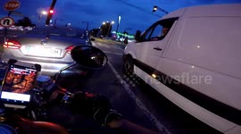 BIker pepper sprays driver in road rage