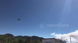 Helicopter fighting wildfire