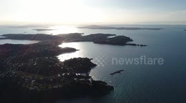 All Waiheke Island from a very high drone 4k