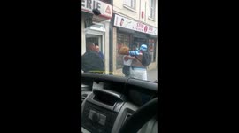 Wigs flying as every1 watches  BIG FIGHT on norwich road ipswich