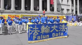 Falun Gong demo in Trafalgar square to show the pelite of the Chinese people suffering for there faith by Jim Connor