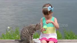 beautiful kids cute friends gal cat