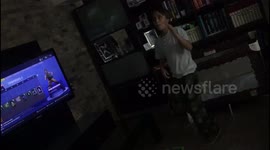 Kid making learning how to make Fornite Dance