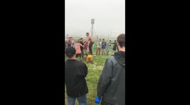 Man has hilarious fail when trying to show off backflip at US horse race