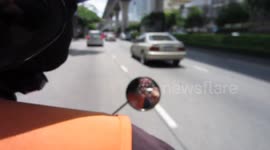 Motor Cycle taxi ride Bangkok.