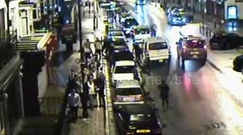 Shocking footage shows a mass brawl in a street