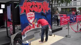 The Arsenal promotion of there new shirt in Leicester Square by jim connor