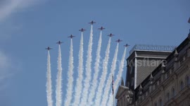 RAF flypast over London as part of queen's birthday parade