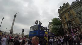 Tommy Robinson Protesters Take Over A Bus