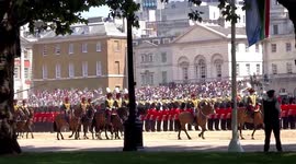 Horseback soldiers display 2018 at Trooping the Colour on Horse Guards Parade