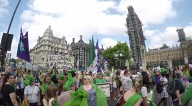 Women take part in mass participation artwork PROCESSIONS in London