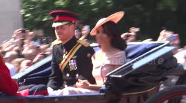 Duchess of Cambridge and Duchess of Sussex at Trooping the Colour