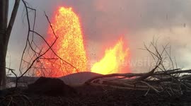 Lava rocks rain down from sky in Leilani Estates