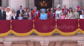 The Royal Family at Buckingham Palace for the Queen's birthday parade