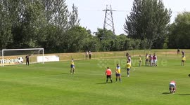Think you're Ronaldo? Amateur footballer nearly hits corner flag with 40-yard free kick