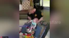 Toddler with rare condition defies doctors to sit up for the first time