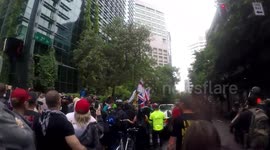 Antifa activists 'pepper spray free speech advocates' in Portland