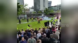 Newsflare Edit - Football lads vs Antifa in Manchester.