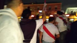 Peru fans singing at a bar in Moscow