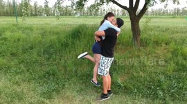 Valentine 1 may couple love kissing under tree