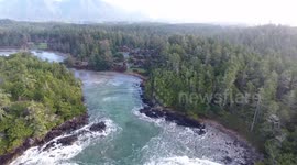 Aerial footage of beautiful British Columbia