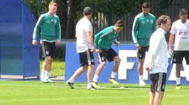 Gundogan scores wonder goal in Germany training as Mats Hummels gets treated to ear flicks