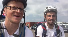 The England fans who cycled across 6 countries to get to Russia