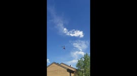 Firefighting helicopter en route to Buffalo Fire in Colorado county