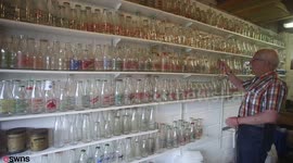 Retired dairy worker has massive collection of milk bottles